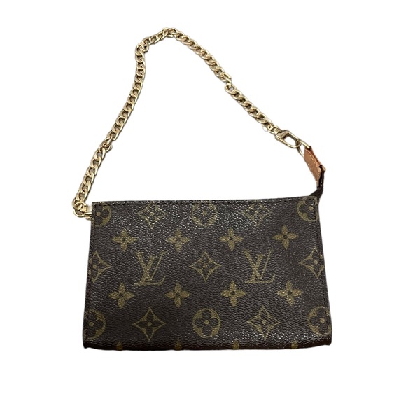 Louis Vuitton Monogram Pochette Pouch Bag with Chain - Picture 2 of 16